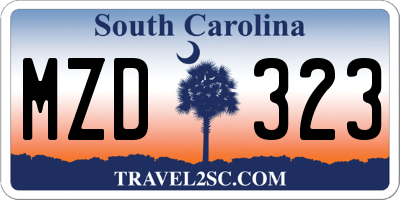 SC license plate MZD323