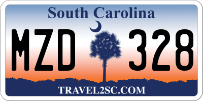 SC license plate MZD328