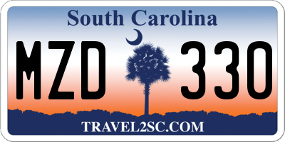 SC license plate MZD330