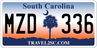 SC license plate MZD336