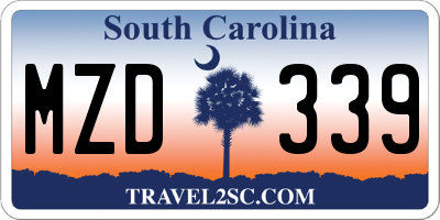 SC license plate MZD339