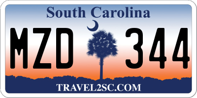 SC license plate MZD344