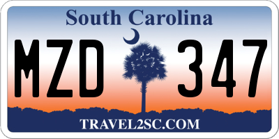 SC license plate MZD347