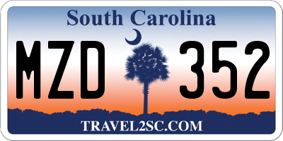 SC license plate MZD352