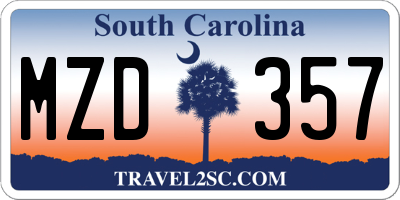 SC license plate MZD357