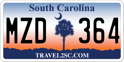 SC license plate MZD364