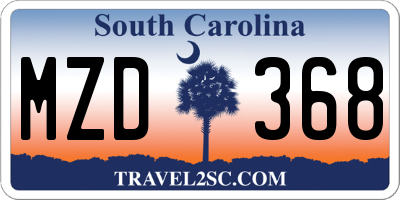 SC license plate MZD368