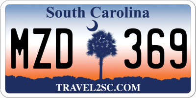 SC license plate MZD369