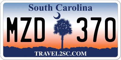 SC license plate MZD370