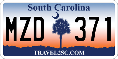 SC license plate MZD371