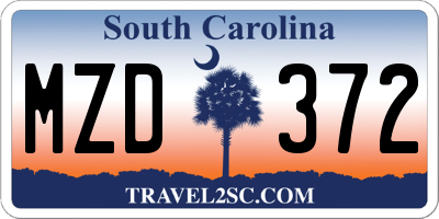 SC license plate MZD372