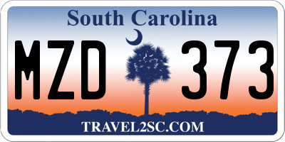SC license plate MZD373