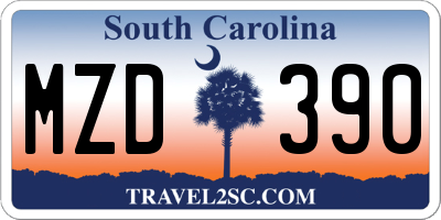 SC license plate MZD390