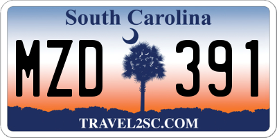 SC license plate MZD391