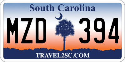 SC license plate MZD394