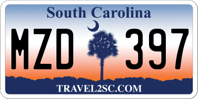 SC license plate MZD397