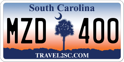 SC license plate MZD400