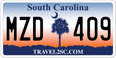 SC license plate MZD409