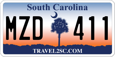 SC license plate MZD411