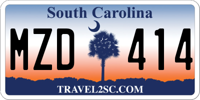 SC license plate MZD414