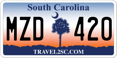 SC license plate MZD420