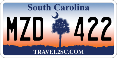 SC license plate MZD422