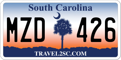 SC license plate MZD426
