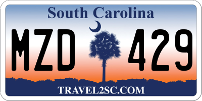 SC license plate MZD429