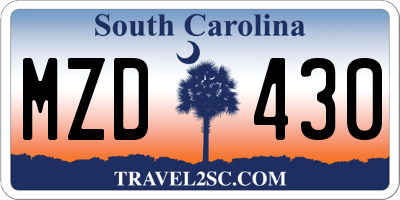 SC license plate MZD430