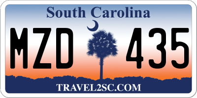 SC license plate MZD435