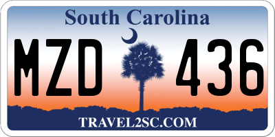 SC license plate MZD436