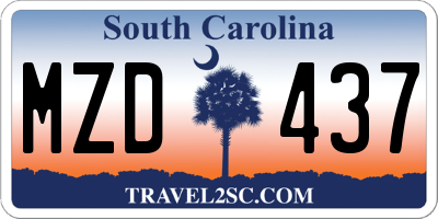 SC license plate MZD437