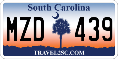 SC license plate MZD439