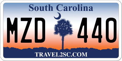 SC license plate MZD440