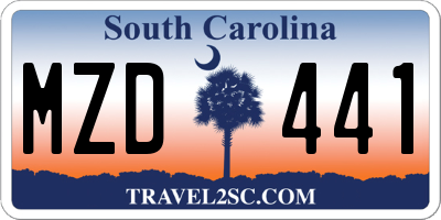 SC license plate MZD441