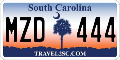 SC license plate MZD444