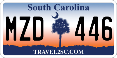 SC license plate MZD446