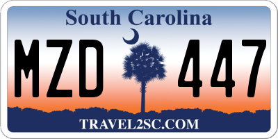 SC license plate MZD447