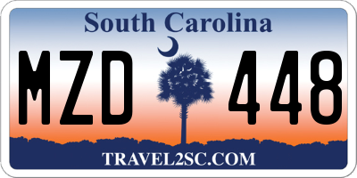 SC license plate MZD448