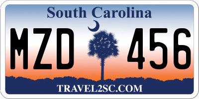 SC license plate MZD456