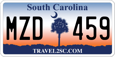 SC license plate MZD459