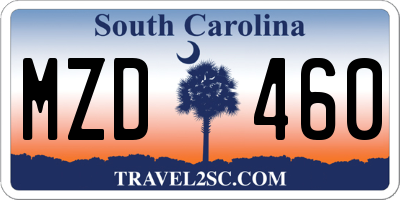 SC license plate MZD460