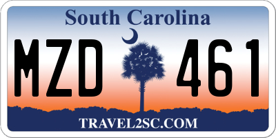 SC license plate MZD461