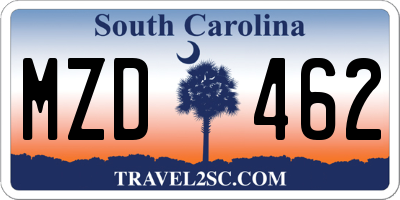 SC license plate MZD462