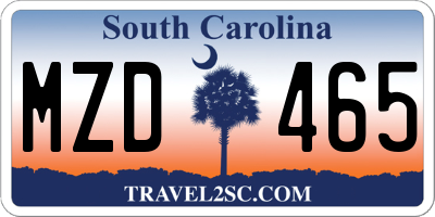 SC license plate MZD465