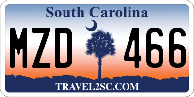 SC license plate MZD466