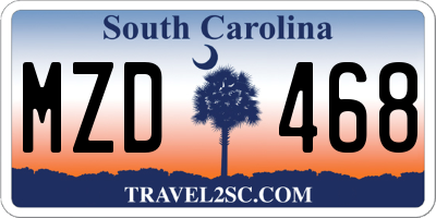SC license plate MZD468
