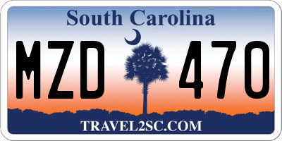 SC license plate MZD470