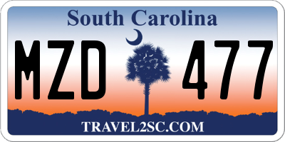 SC license plate MZD477