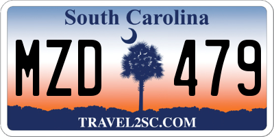 SC license plate MZD479